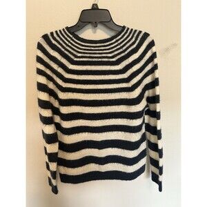 Reiss French Stripe Mohair Blend Crewneck Sweater Size XS Quiet Luxury Chic